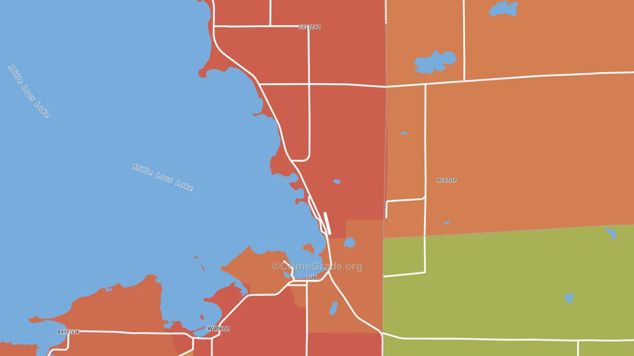 Isle, MN Map of Burglary Rates