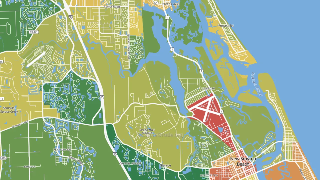 Isleboro, FL Map of Burglary Rates