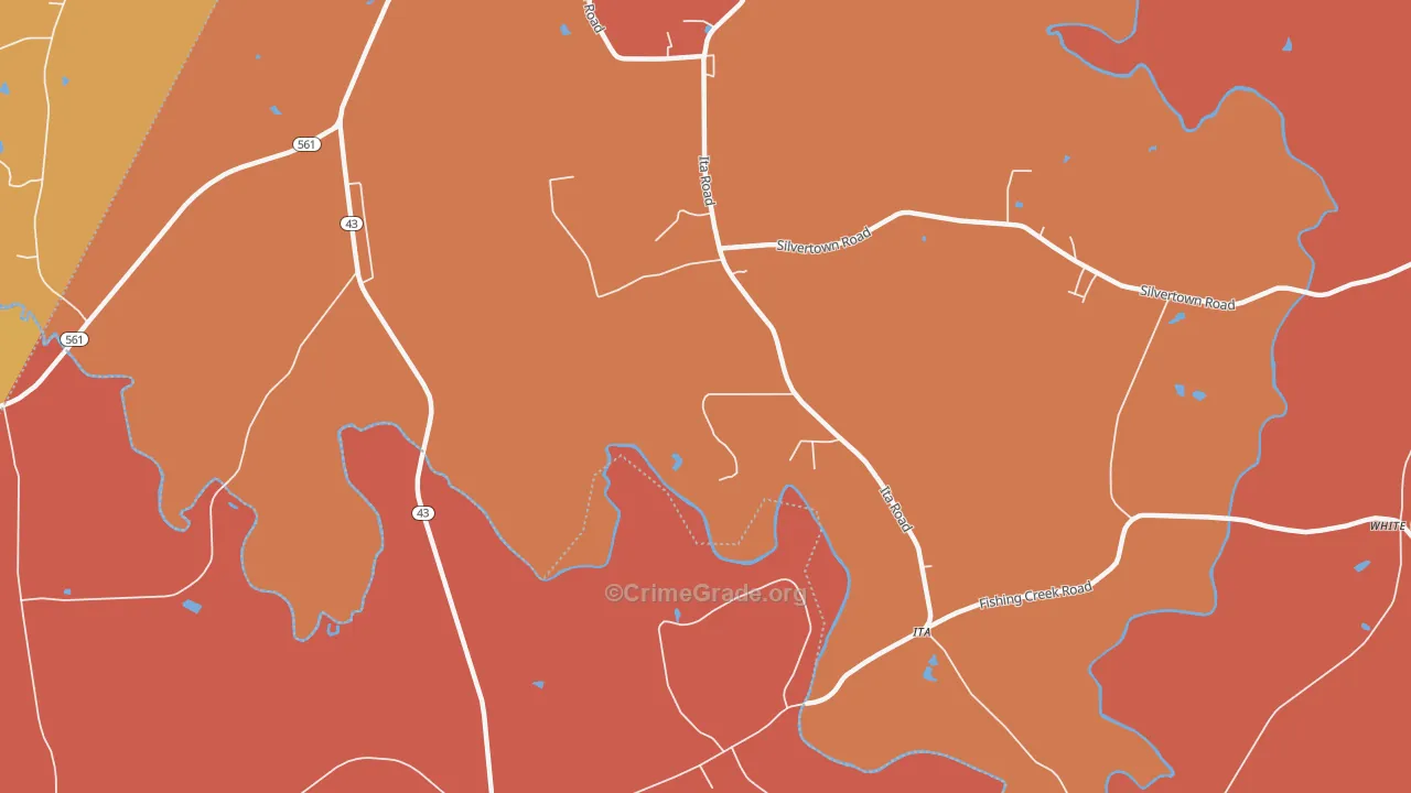 Ita, NC Map of Burglary Rates