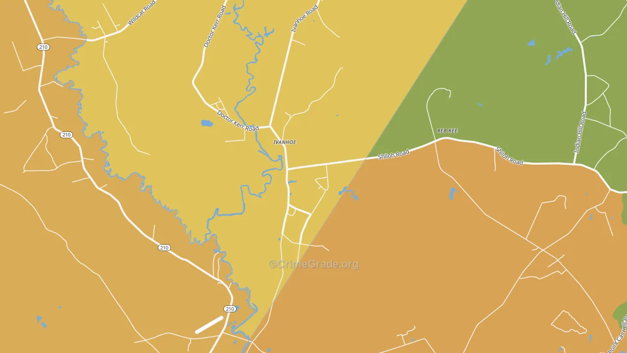 Ivanhoe, NC Map of Burglary Rates