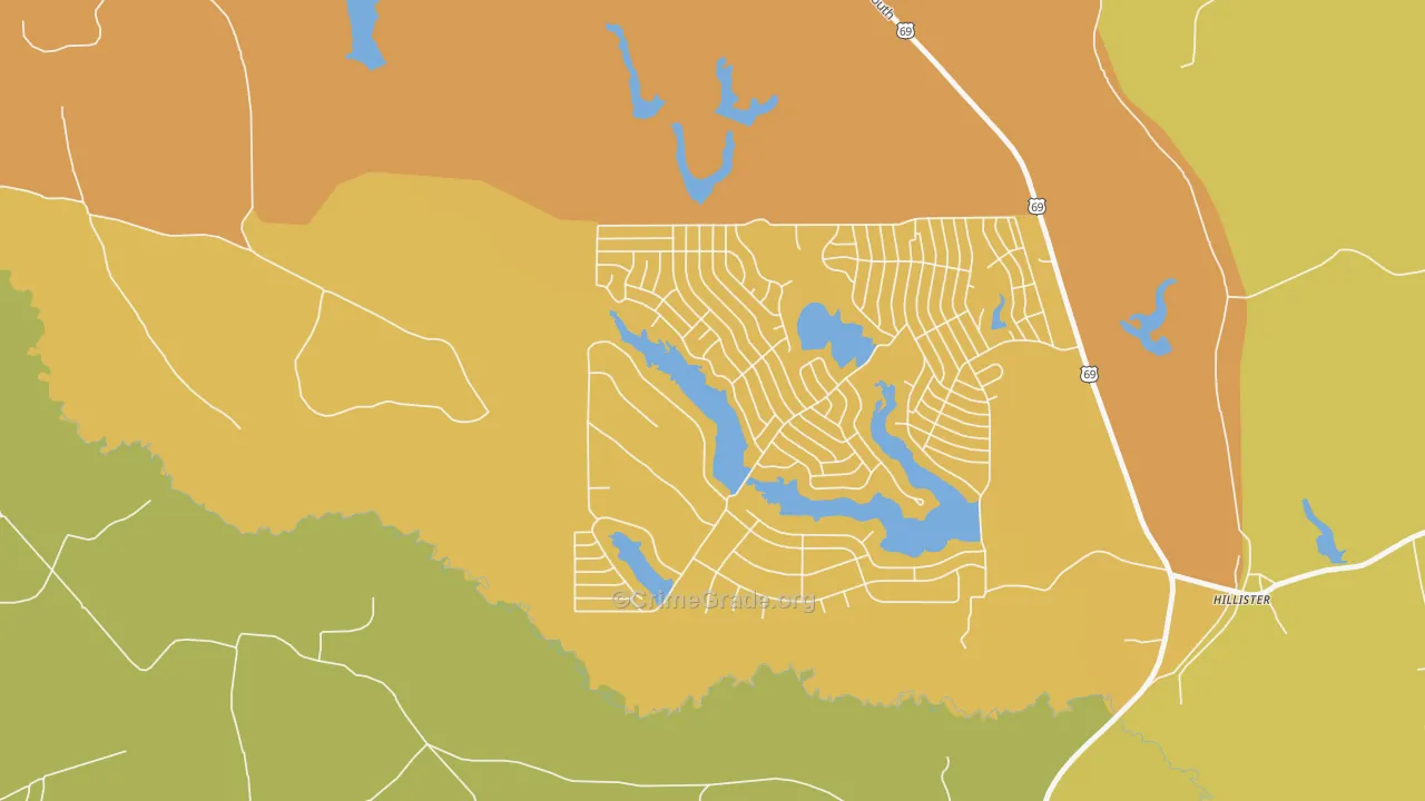 Ivanhoe North, TX Map of Burglary Rates