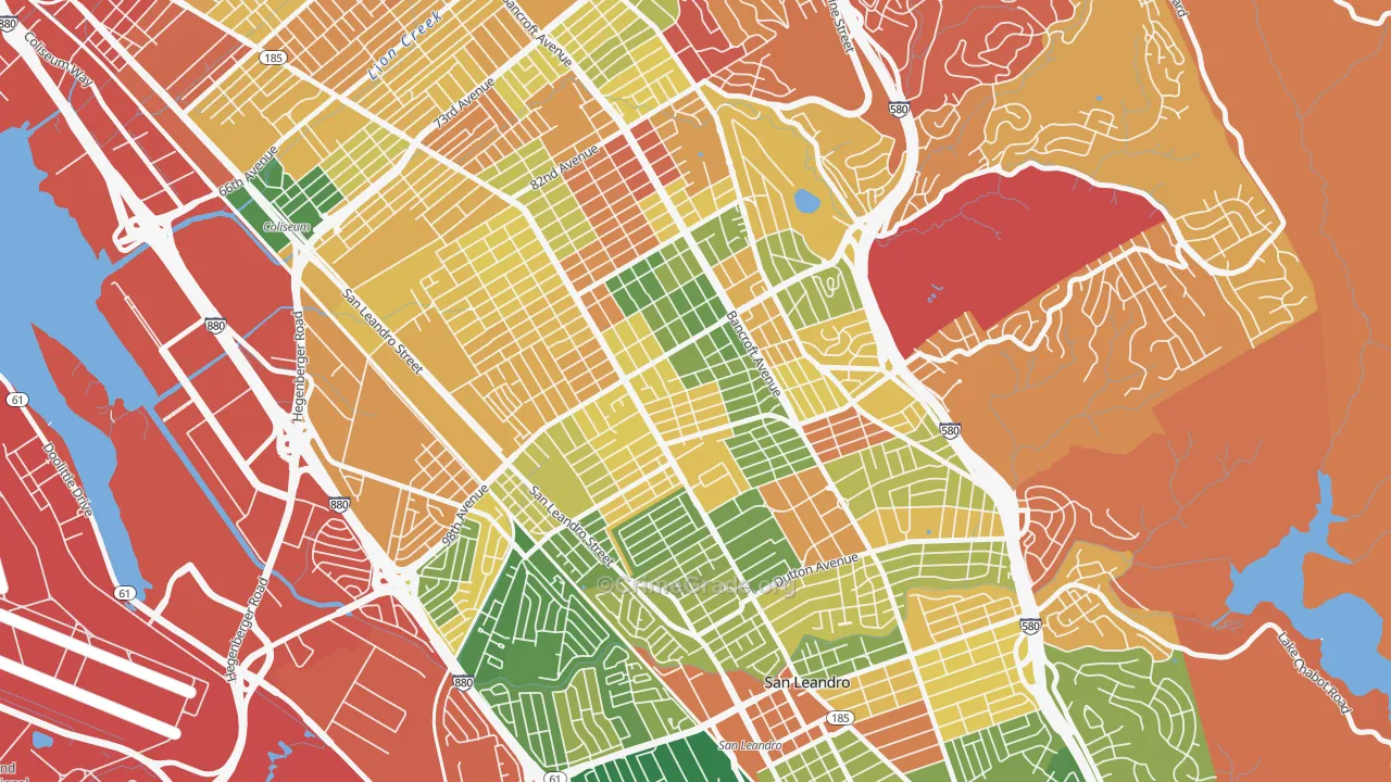 Iveywood, Oakland, CA Map of Burglary Rates