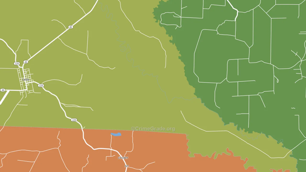 Ivy, AR Map of Burglary Rates