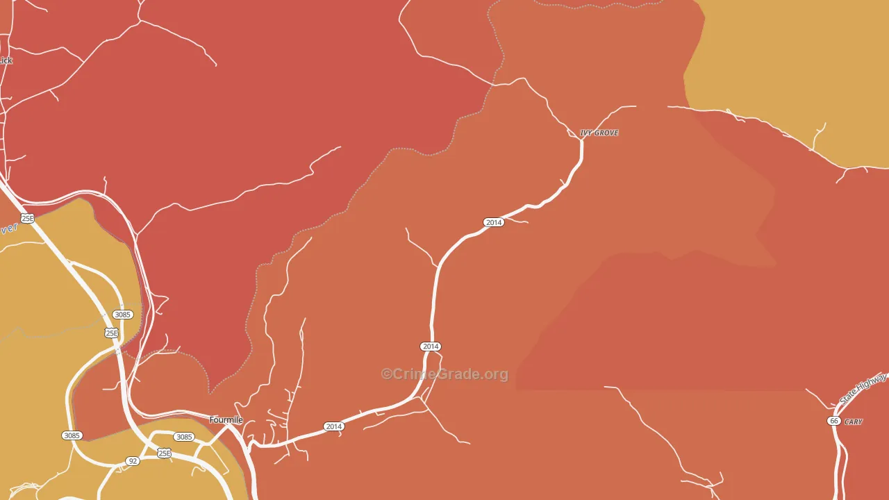 Ivy Grove, KY Map of Burglary Rates