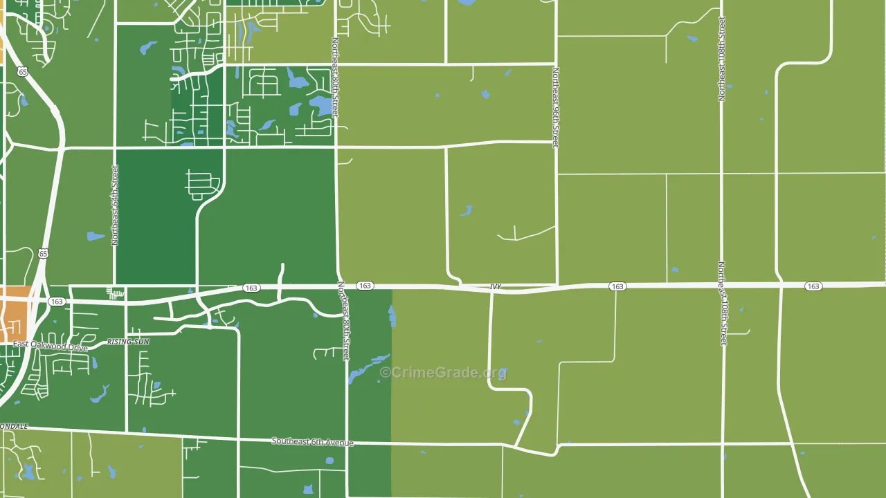 Ivy, IA Map of Burglary Rates