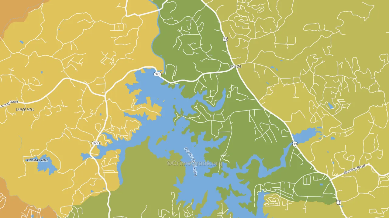 Ivy Log, GA Map of Burglary Rates