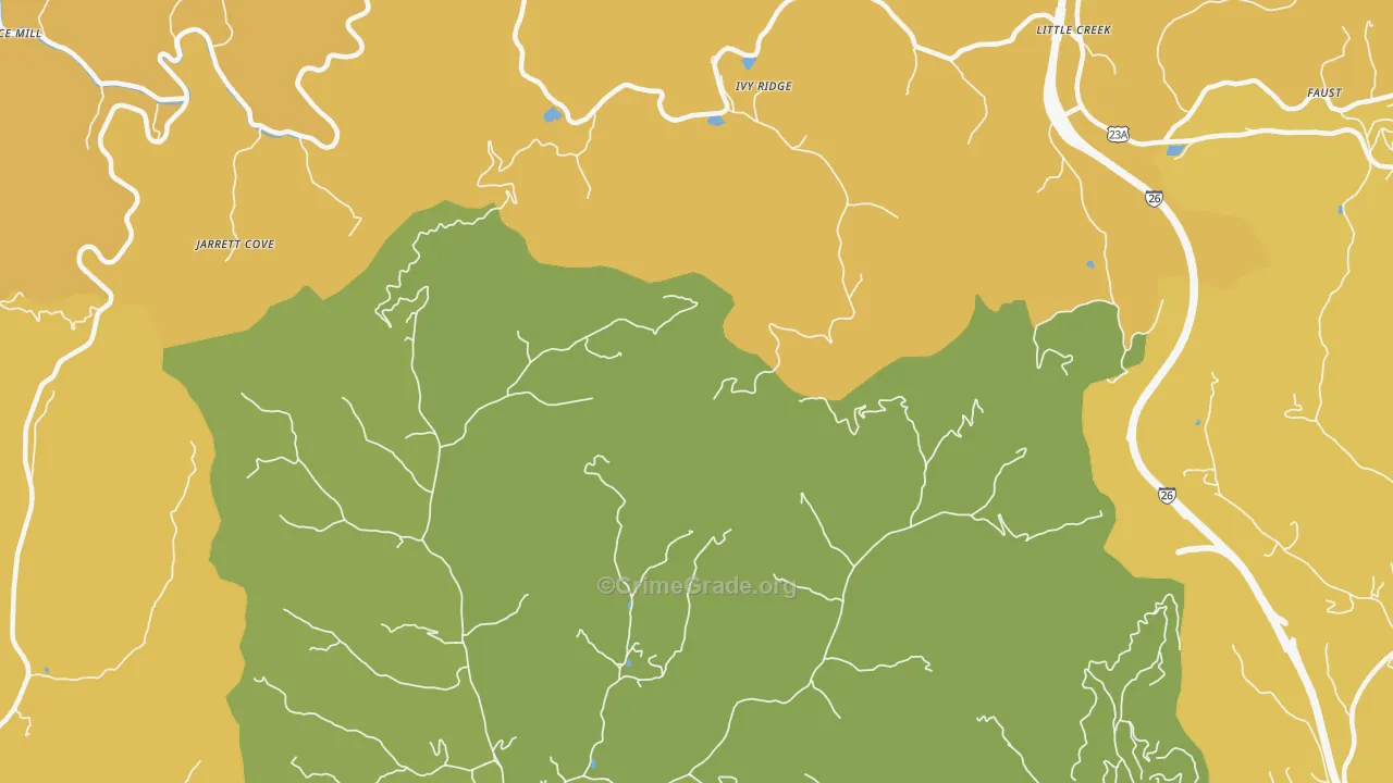 Ivy Ridge, NC Map of Burglary Rates