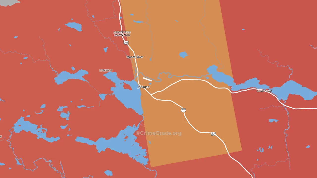 Jackman, ME Map of Burglary Rates