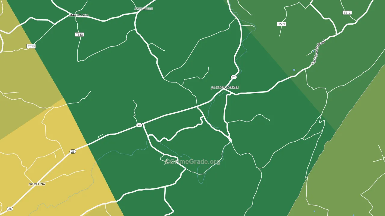 Jackson Corner, PA Map of Burglary Rates