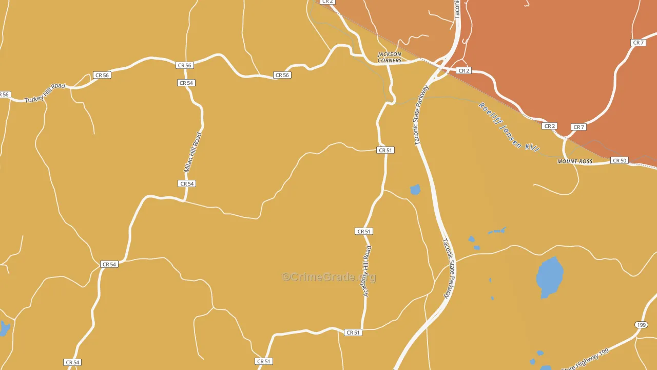 Jackson Corners, NY Map of Burglary Rates