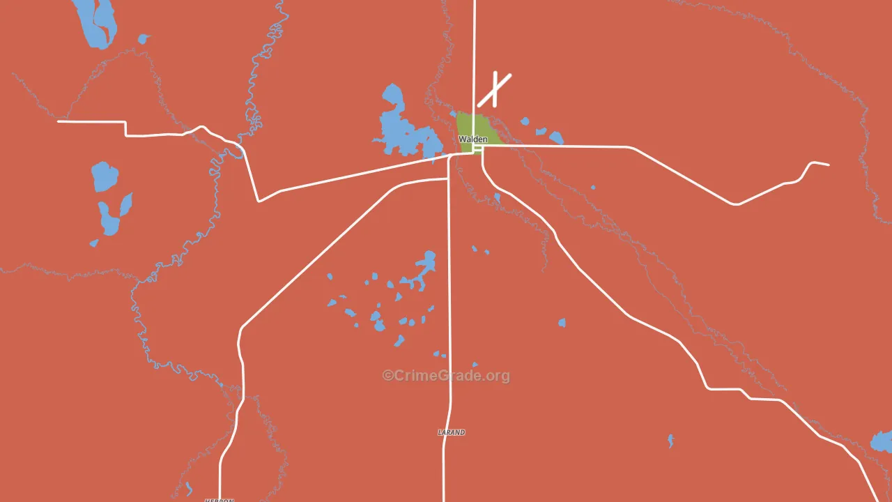 Jackson County, CO Map of Burglary Rates