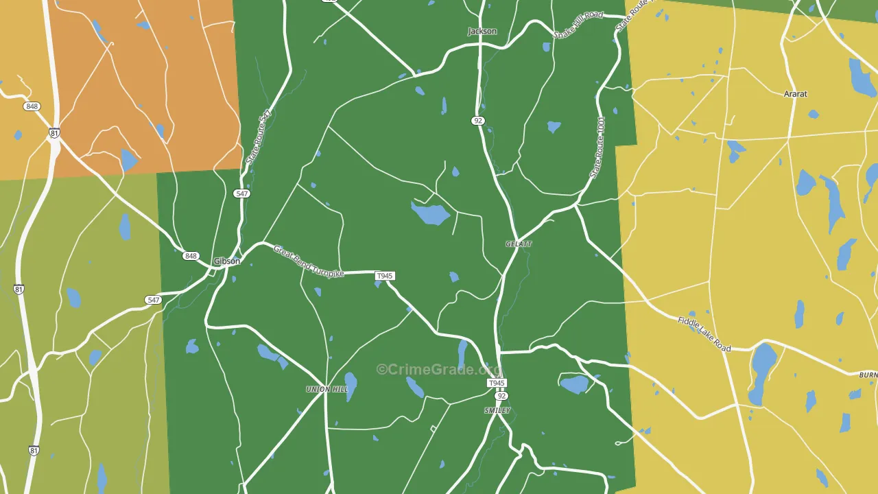 Jackson, PA Map of Burglary Rates