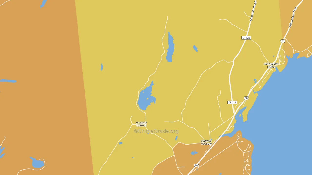 Jackson Summit, NY Map of Burglary Rates