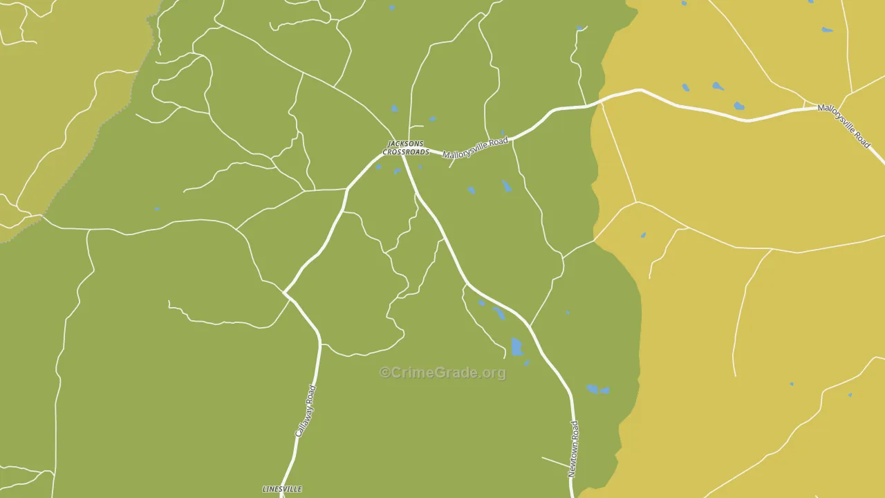 Jacksons Crossroads, GA Map of Burglary Rates