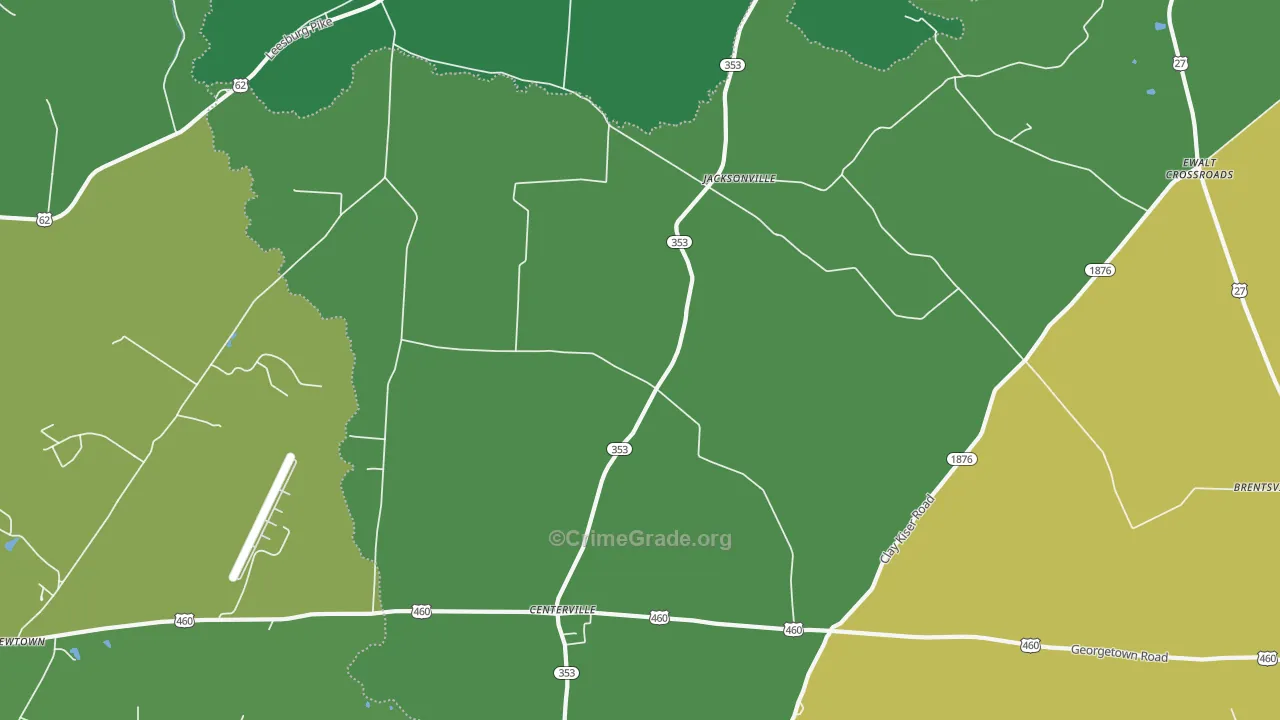 Jacksonville, KY Map of Burglary Rates