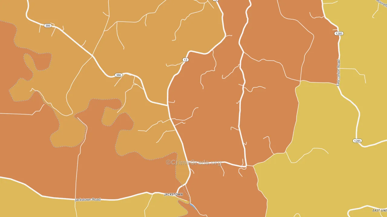 Jackstown, KY Map of Burglary Rates