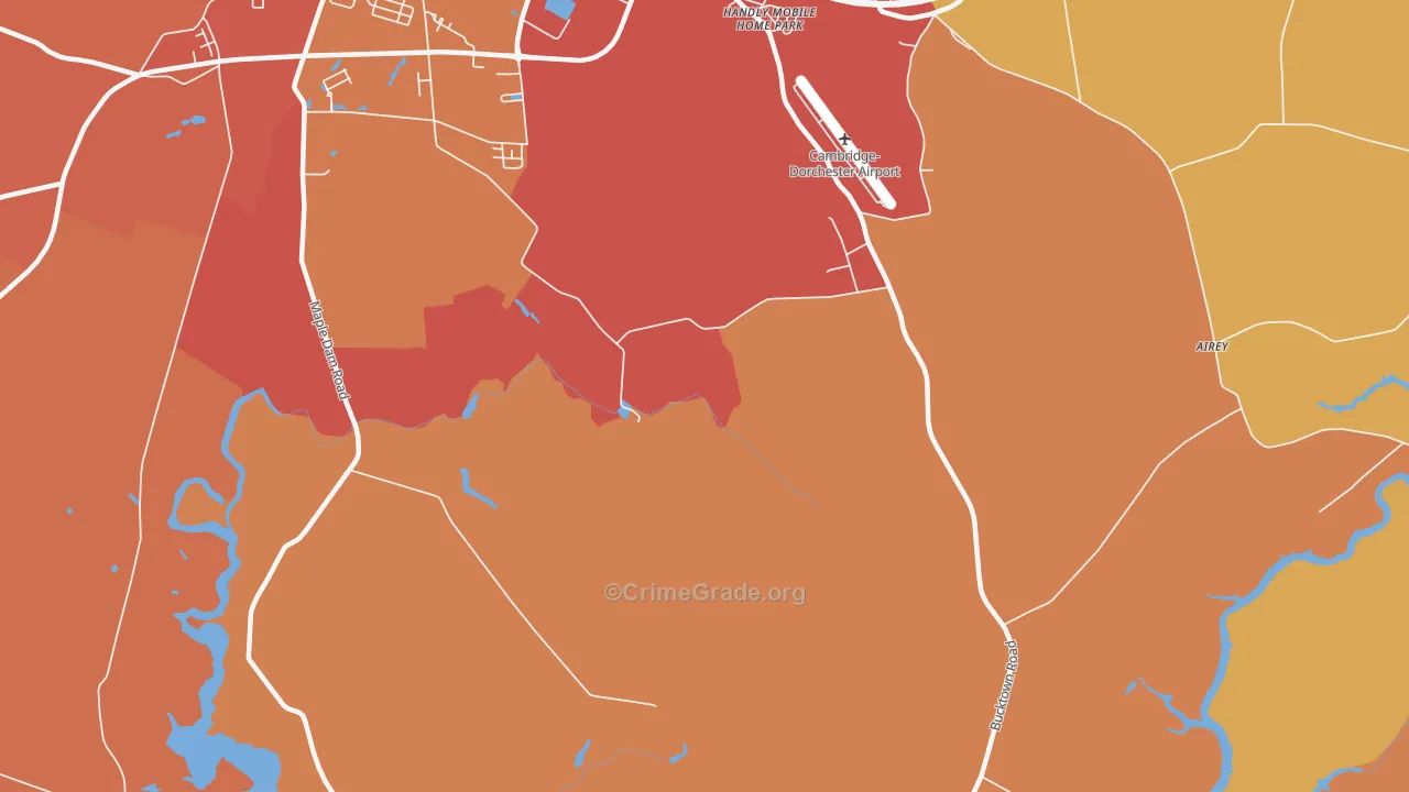 Jacktown, MD Map of Burglary Rates
