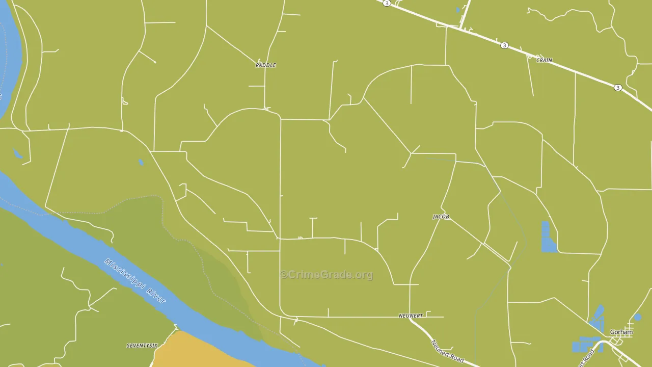 Jacob, IL Map of Burglary Rates