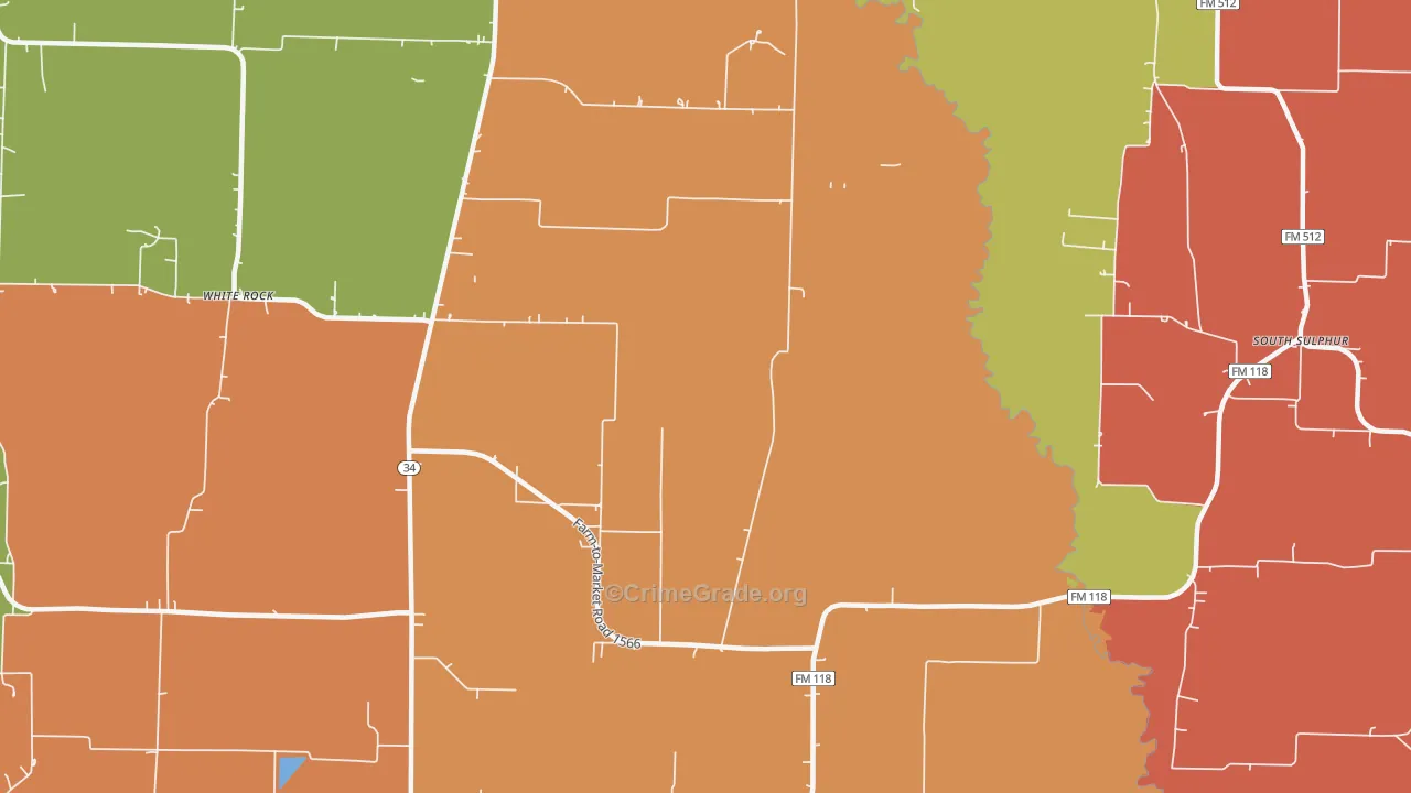 Jacobia, TX Map of Burglary Rates