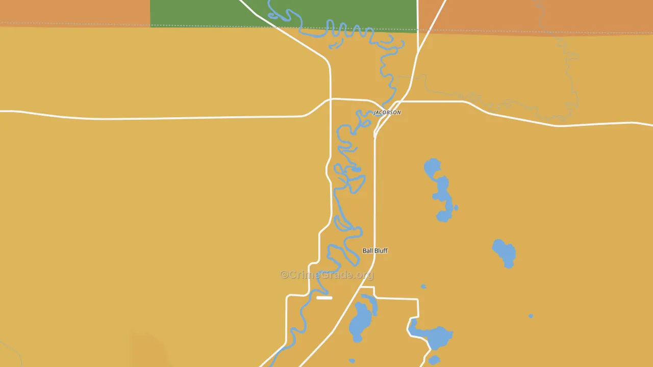 Jacobson, MN Map of Burglary Rates