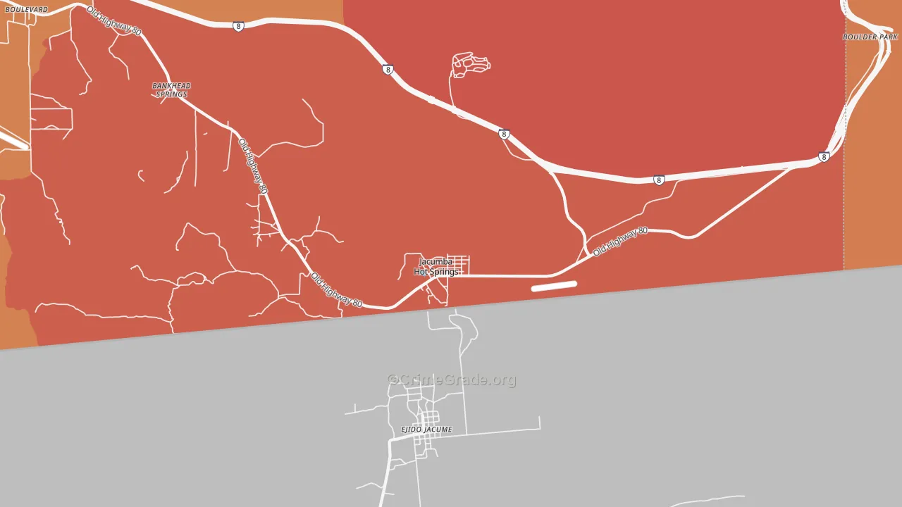 Jacumba, CA Map of Burglary Rates