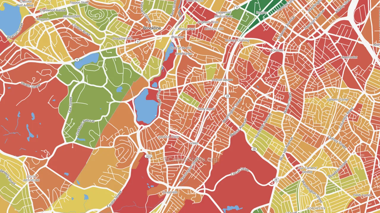 Jamaica Plain, MA Map of Burglary Rates