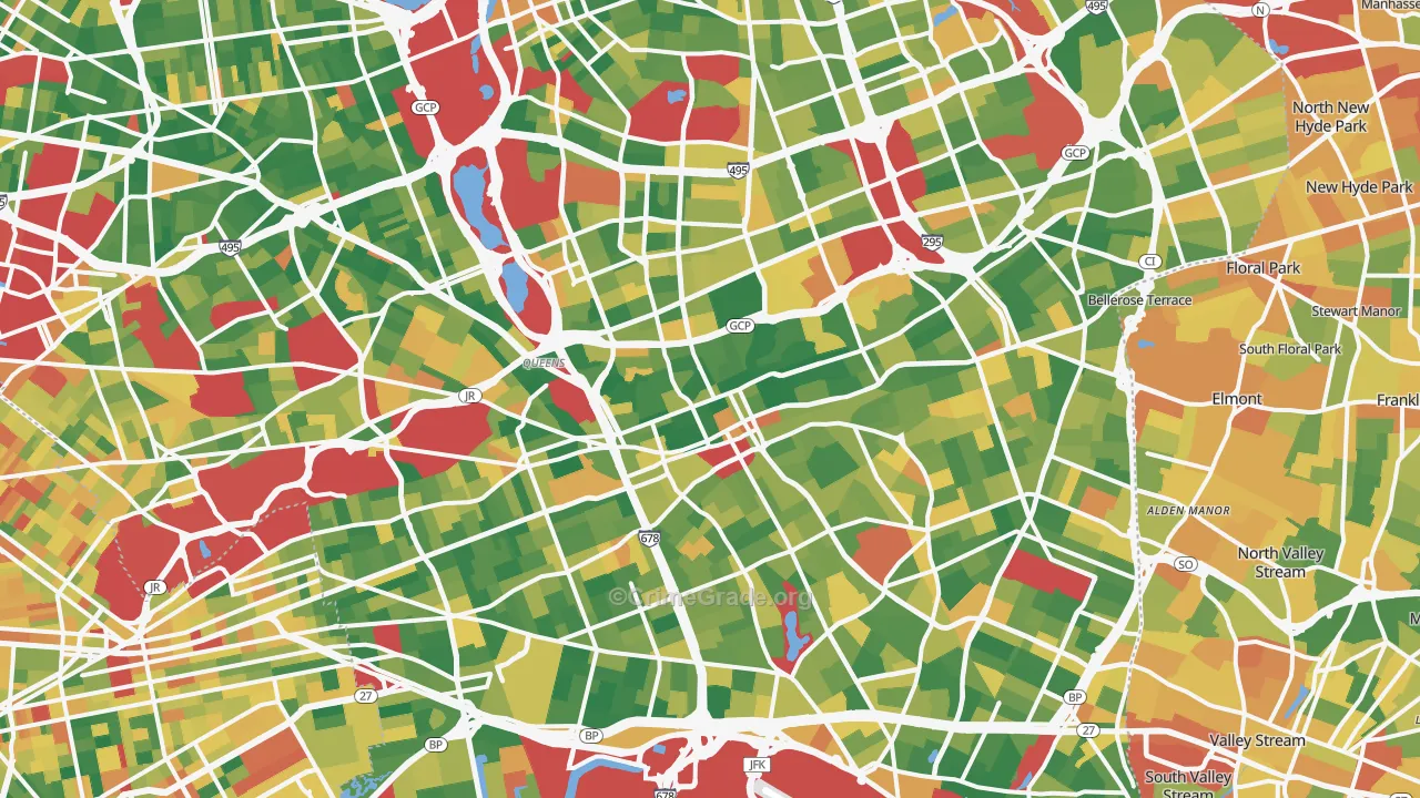 Jamaica, Queens, NY Map of Burglary Rates