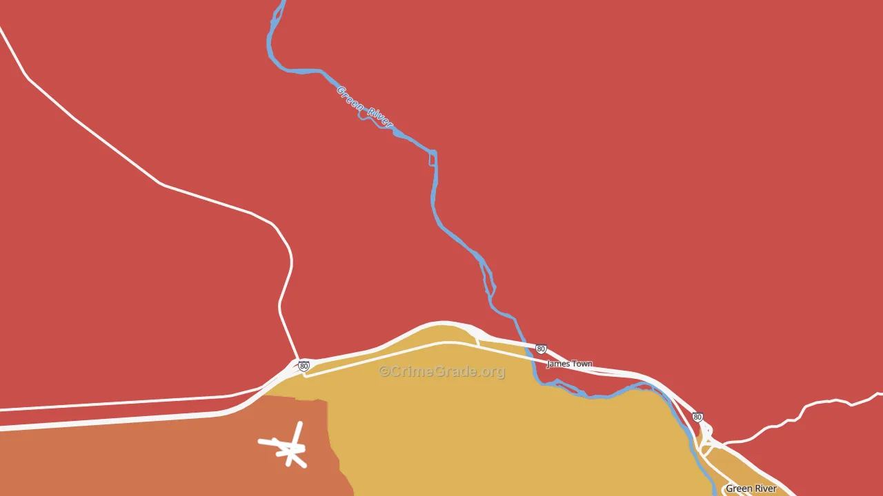 James Town, WY Map of Burglary Rates