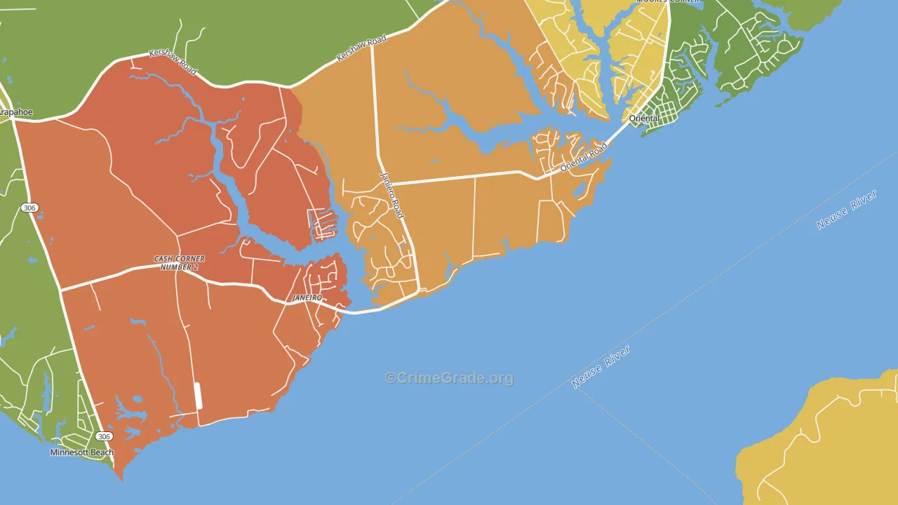 Janeiro, NC Map of Burglary Rates