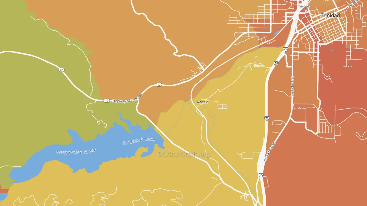 Jansen, CO Map of Burglary Rates