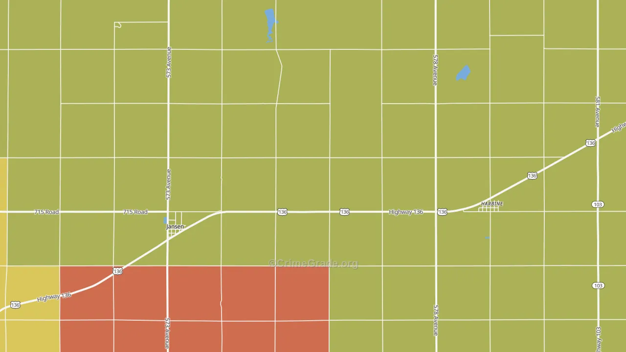 Jansen, NE Map of Burglary Rates