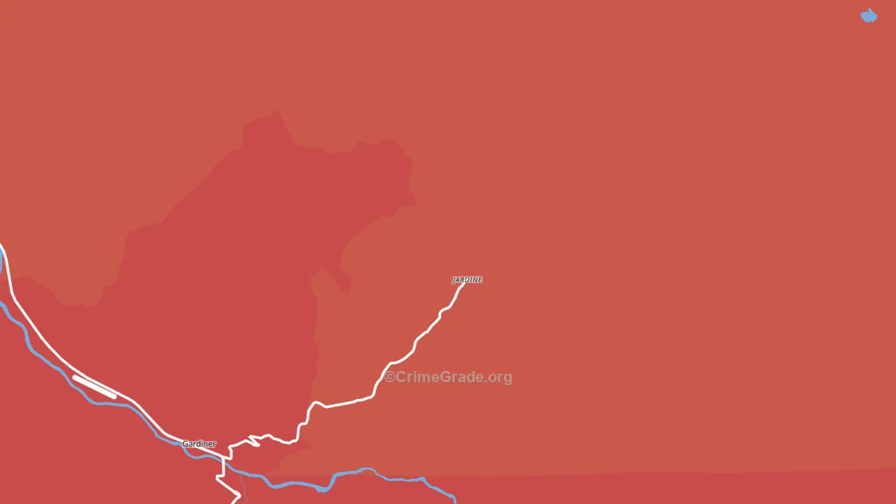 Jardine, MT Map of Burglary Rates