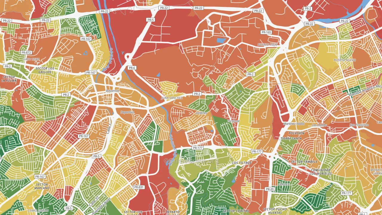 Jardines de Caparra, Bayamon, PR Map of Burglary Rates