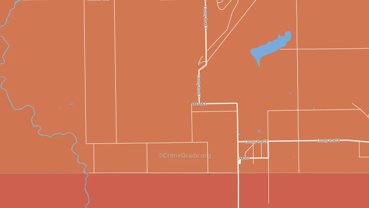 Jaroso, CO Map of Burglary Rates