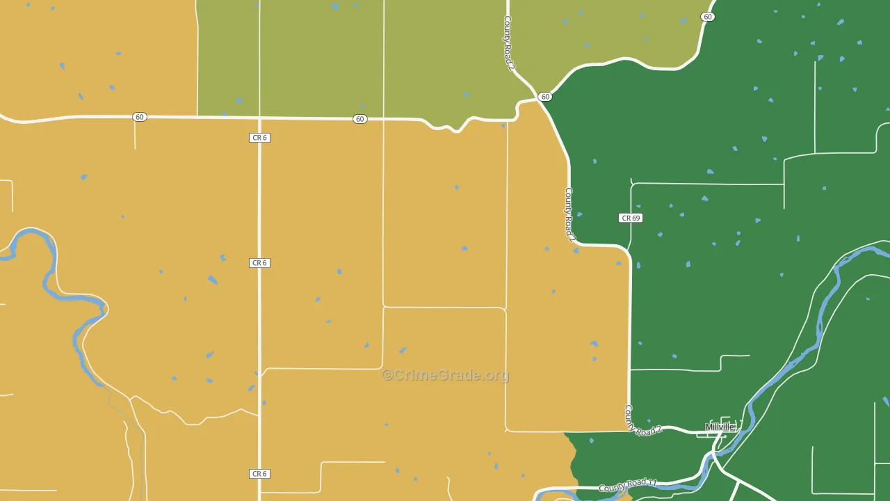 Jarrett, MN Map of Burglary Rates
