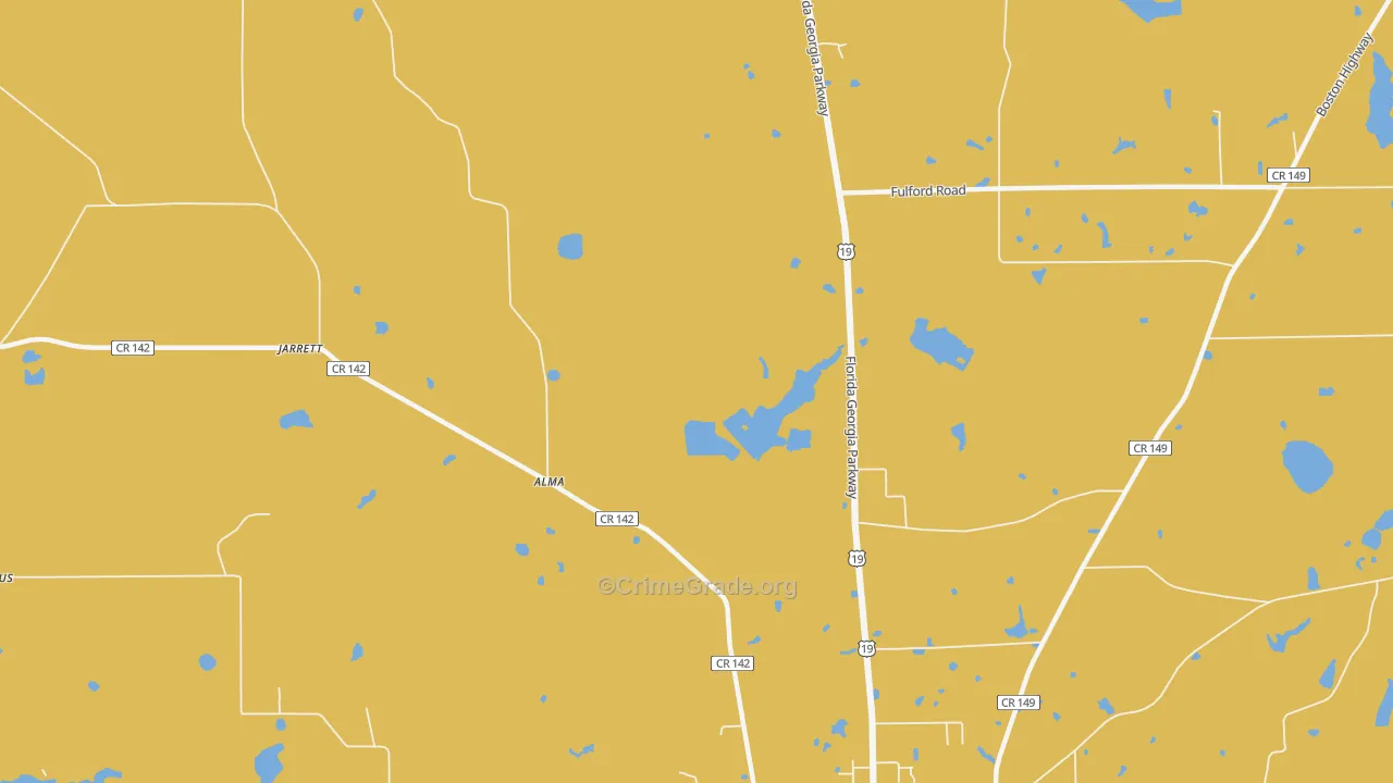Jarrott, FL Map of Burglary Rates