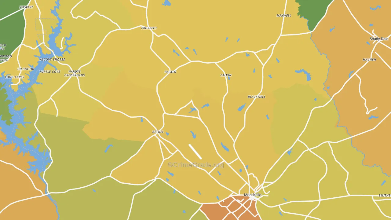 Jasper County, GA Map of Burglary Rates