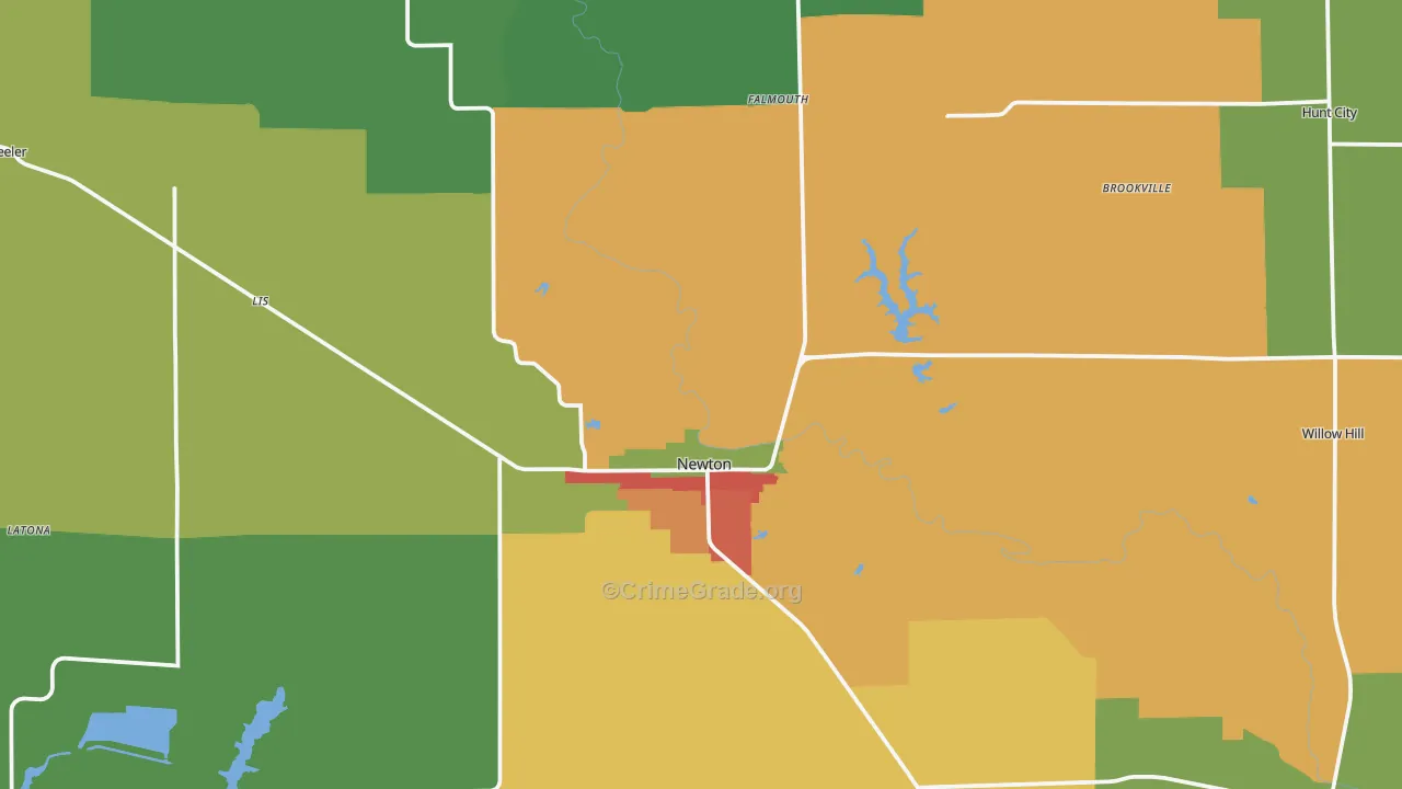 Jasper County, IL Map of Burglary Rates