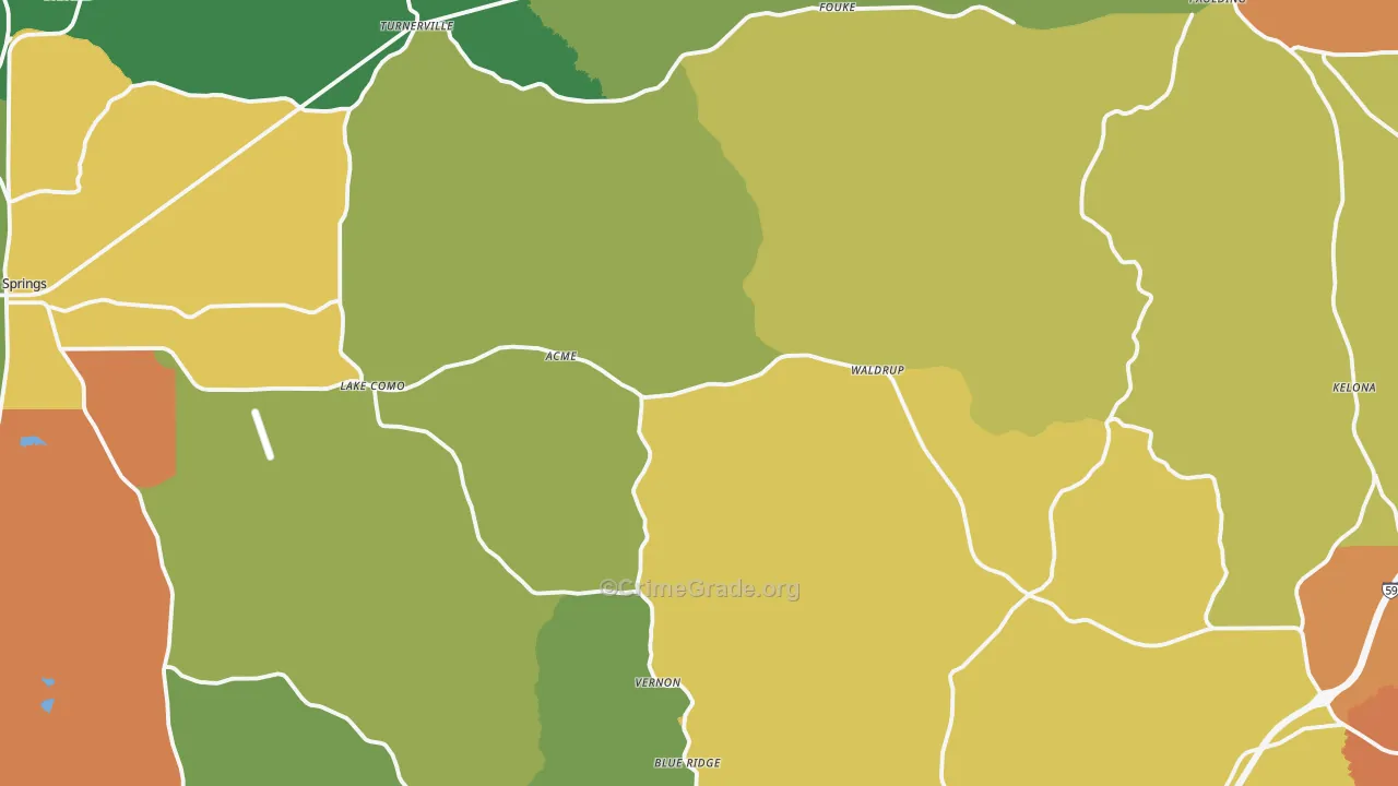 Jasper County, MS Map of Burglary Rates