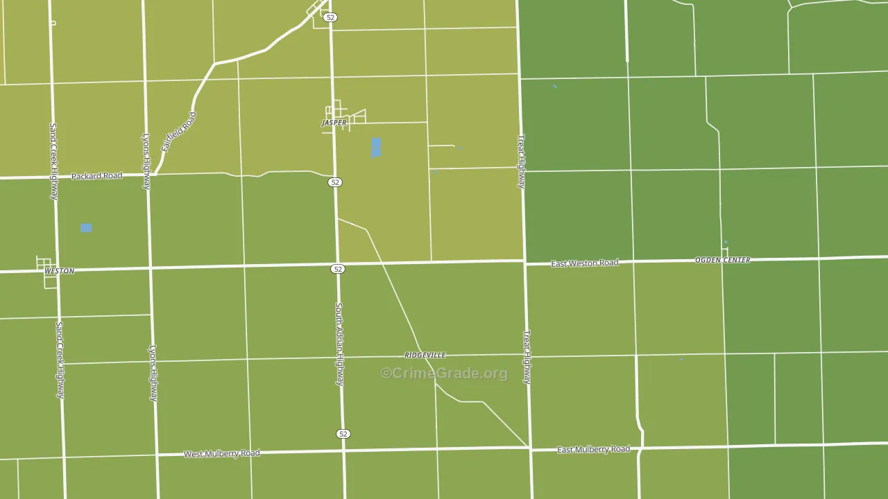 Jasper, MI Map of Burglary Rates