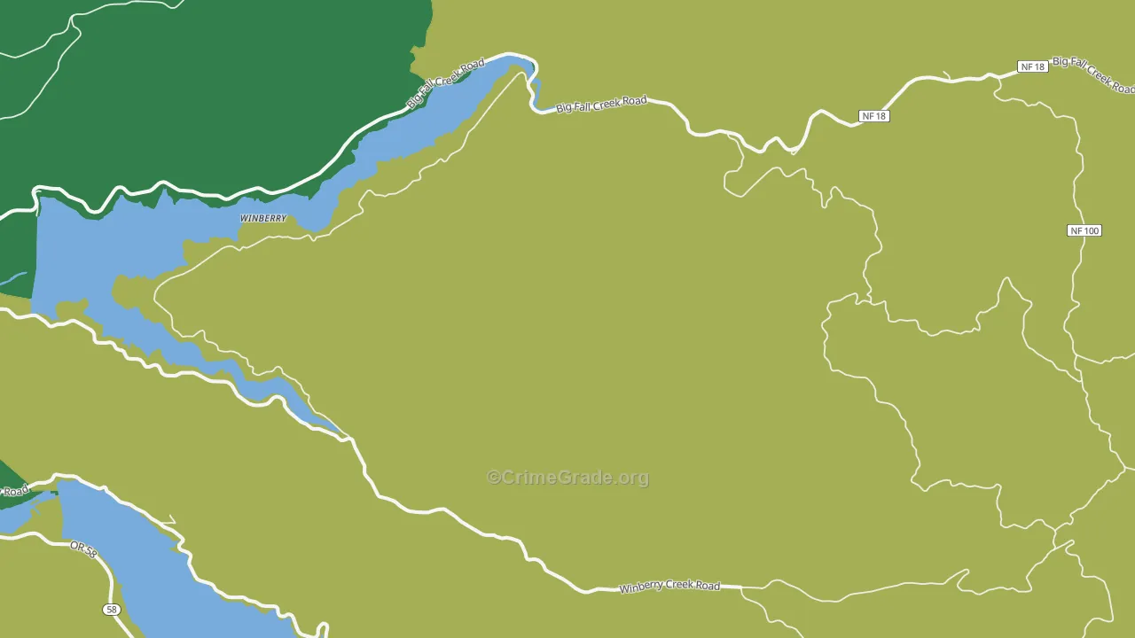 Jasper, OR Map of Burglary Rates
