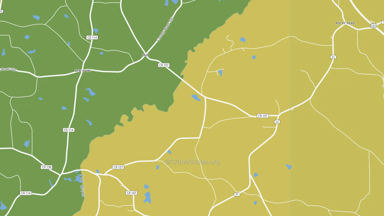 Java, AL Map of Burglary Rates