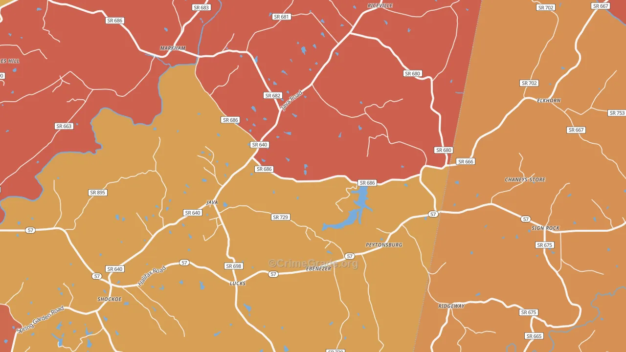 Java, VA Map of Burglary Rates