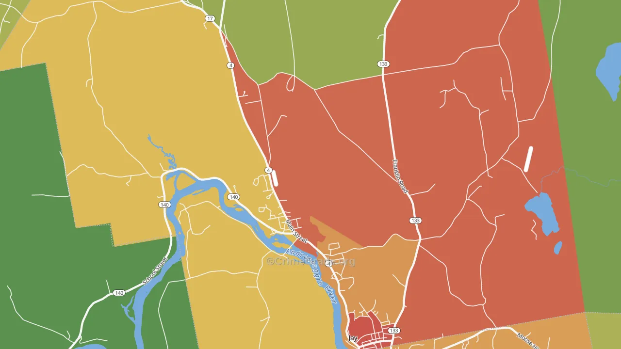 Jay, ME Map of Burglary Rates