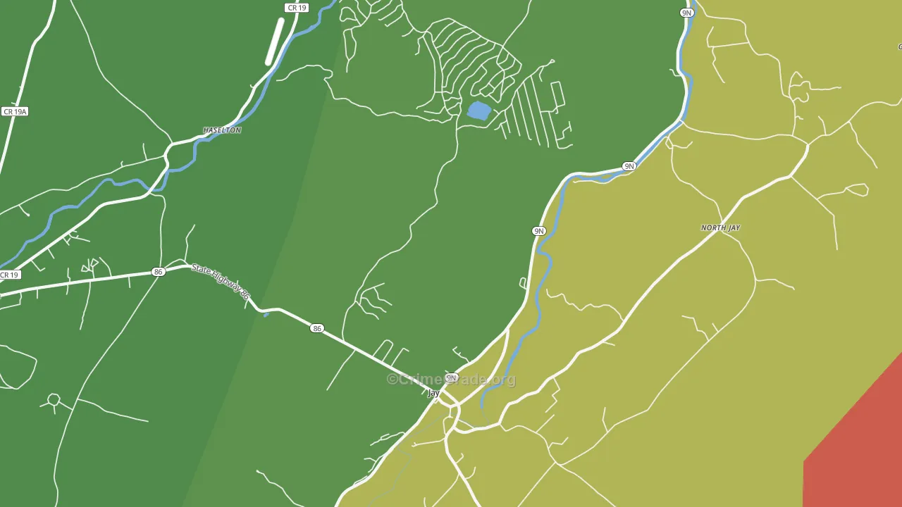 Jay, NY Map of Burglary Rates