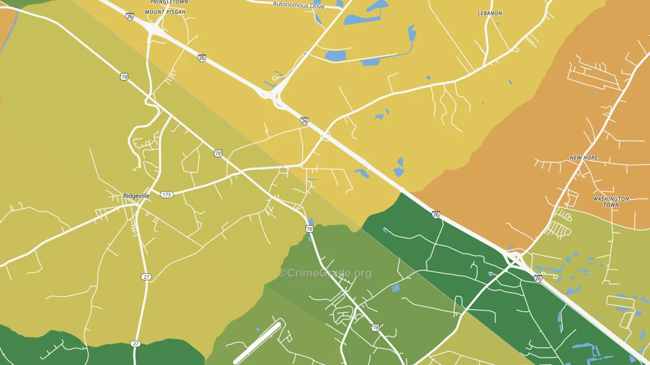 Jedburg, SC Map of Burglary Rates