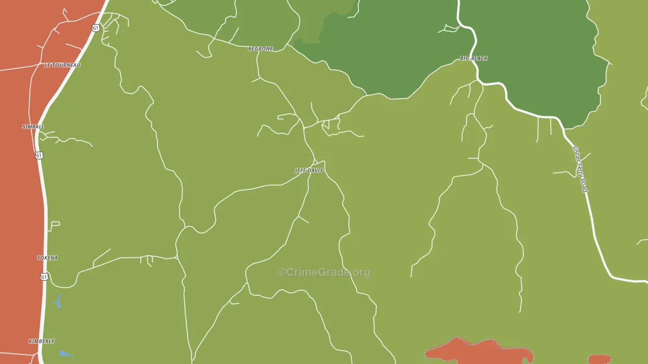 Jeff Davis, MS Map of Burglary Rates