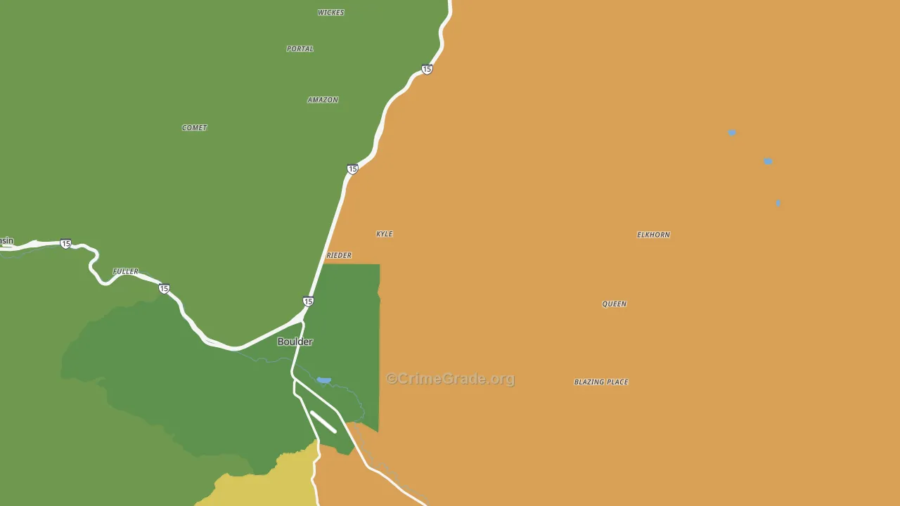 Jefferson County, MT Map of Burglary Rates