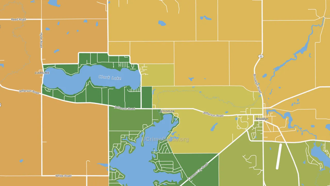 Jefferson, MI Map of Burglary Rates
