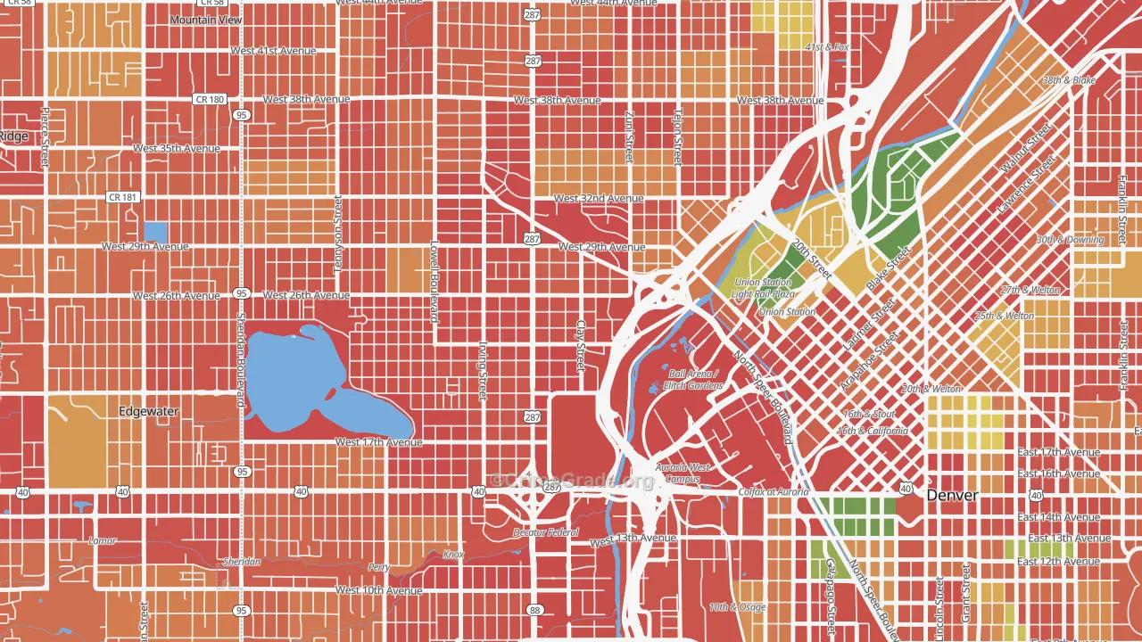 Jefferson Park, Denver, CO Map of Burglary Rates